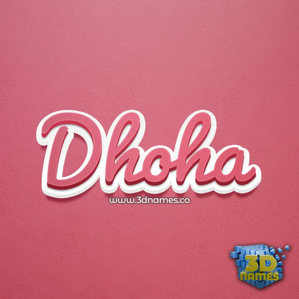 dhoha in Red Scribble style - 3D name wallpaper