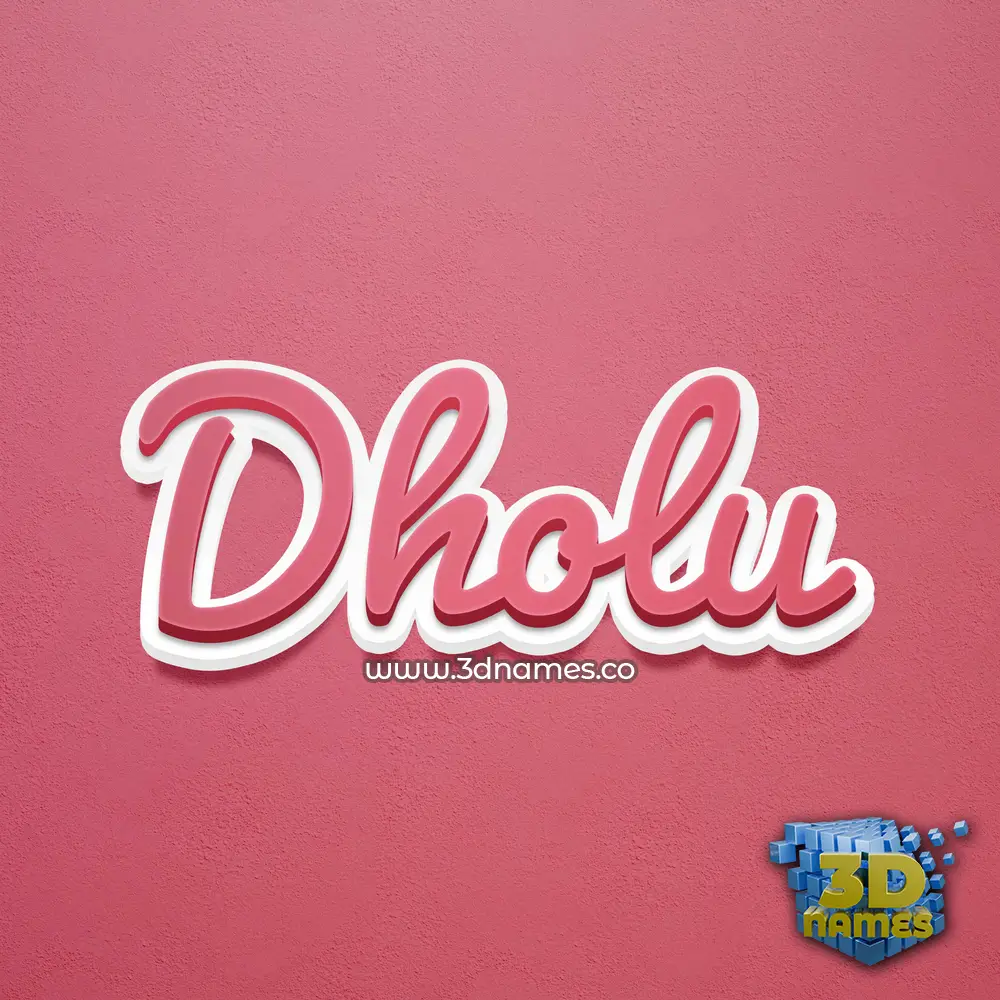 dholu in Red Scribble style - 3D name wallpaper