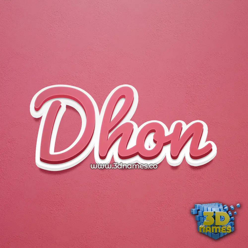 dhon in Red Scribble style - 3D name wallpaper