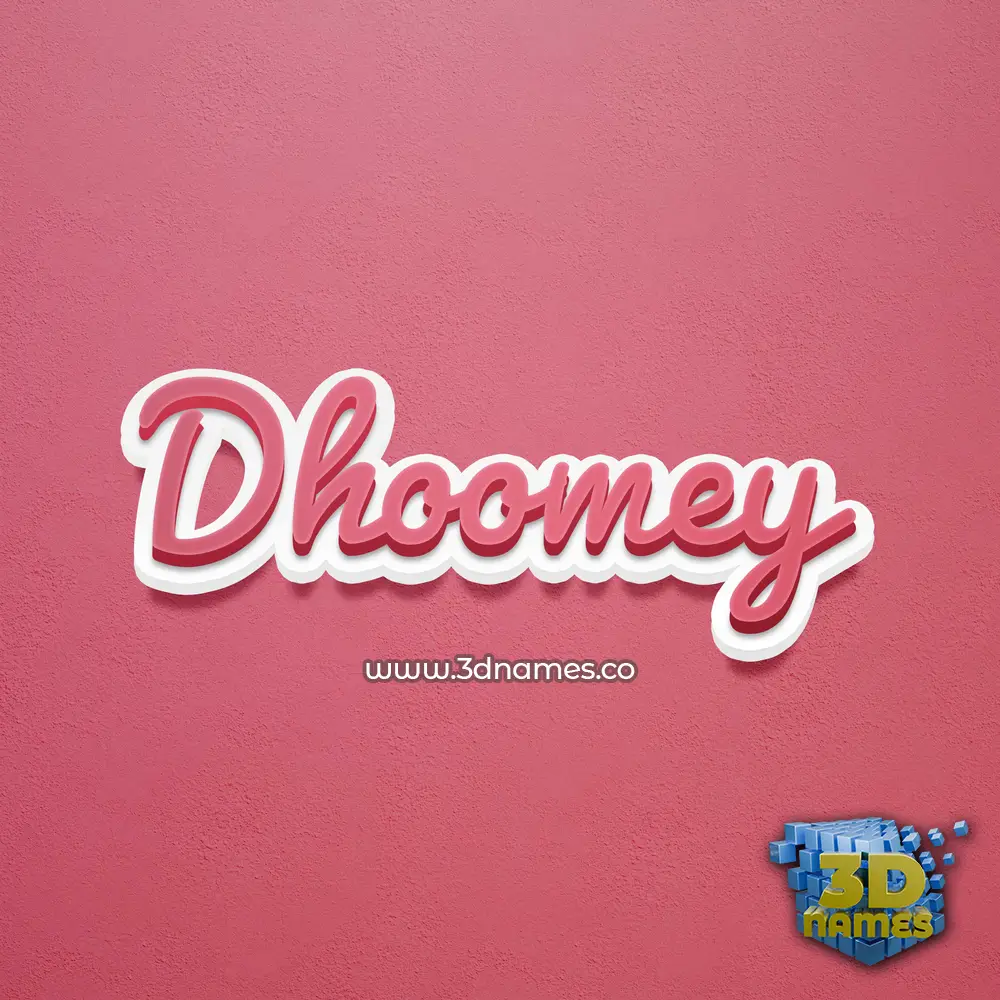 dhoomey in Red Scribble style - 3D name wallpaper