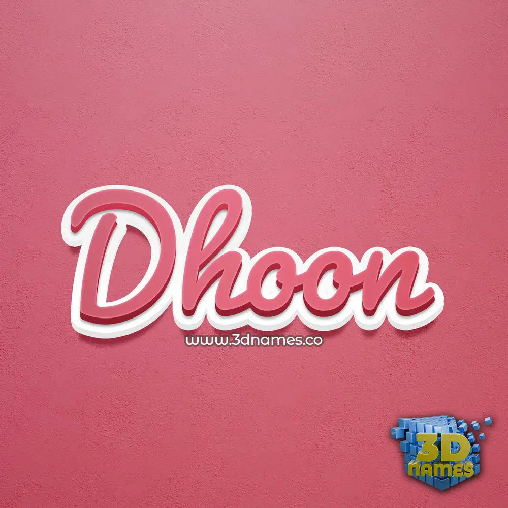 dhoon in Red Scribble style - 3D name wallpaper