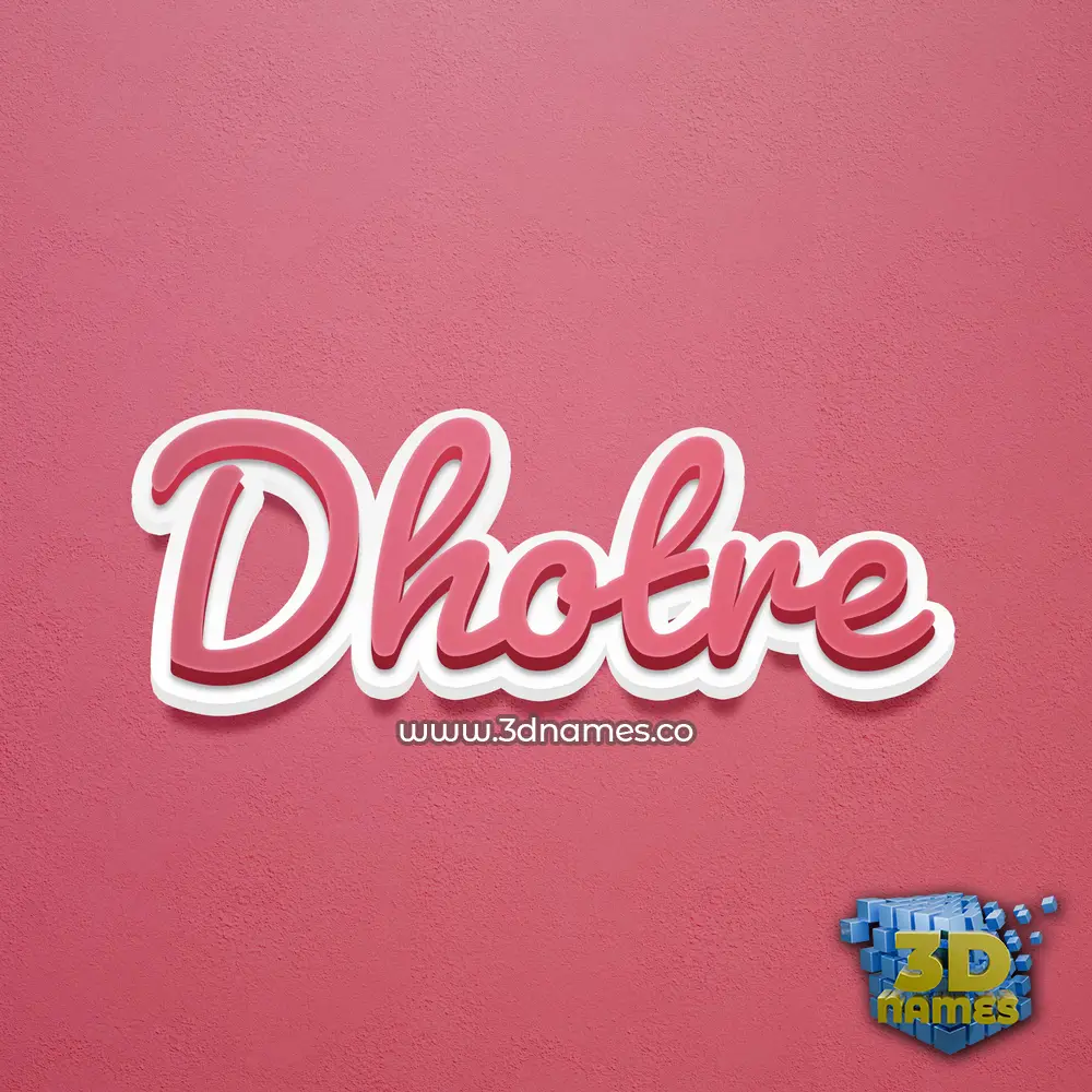 dhotre in Red Scribble style - 3D name wallpaper