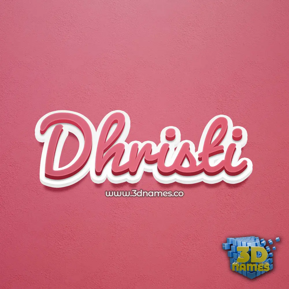 dhristi in Red Scribble style - 3D name wallpaper
