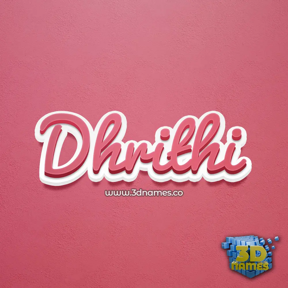 dhrithi in Red Scribble style - 3D name wallpaper