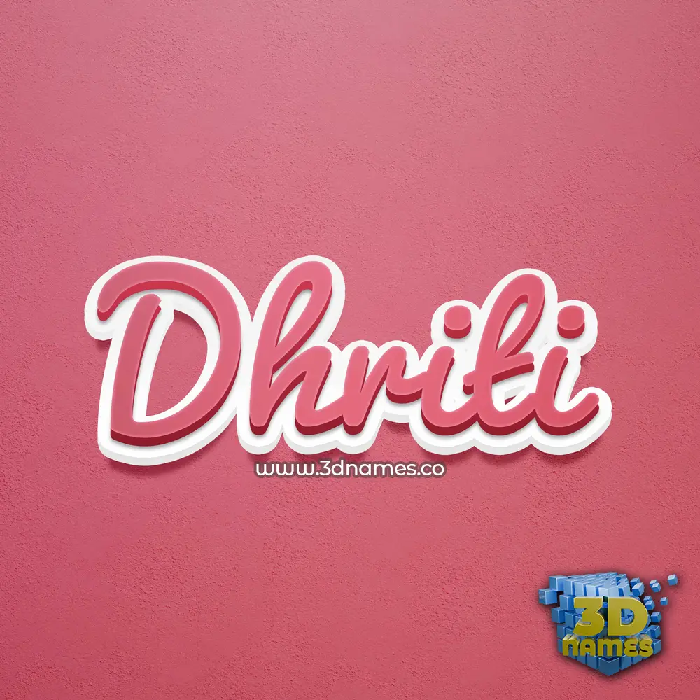 dhriti in Red Scribble style - 3D name wallpaper