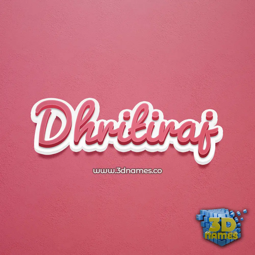 dhritiraj in Red Scribble style - 3D name wallpaper
