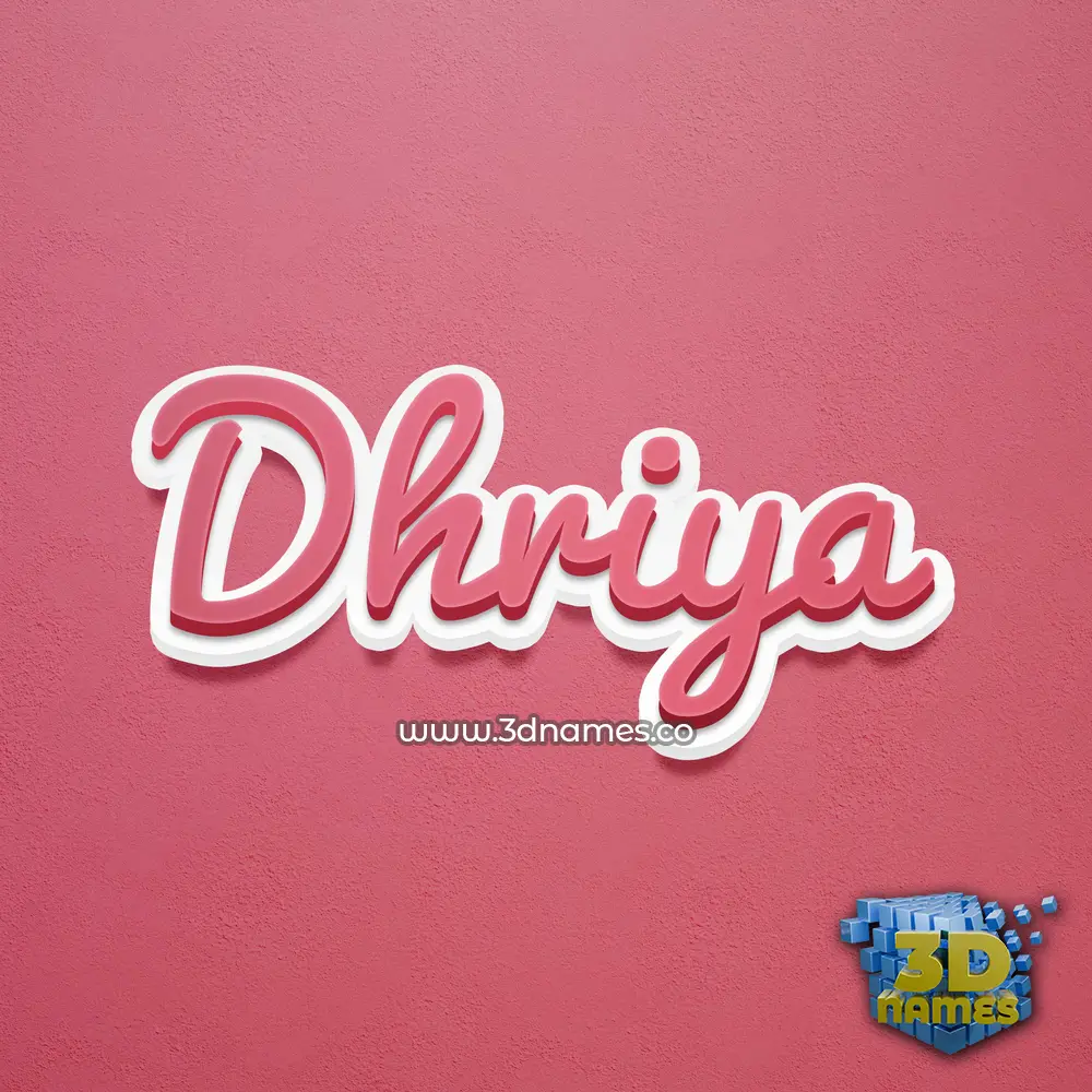 dhriya in Red Scribble style - 3D name wallpaper