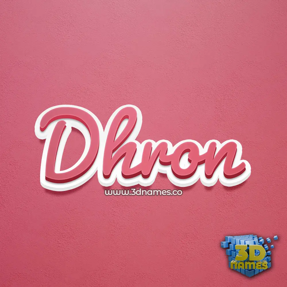 dhron in Red Scribble style - 3D name wallpaper