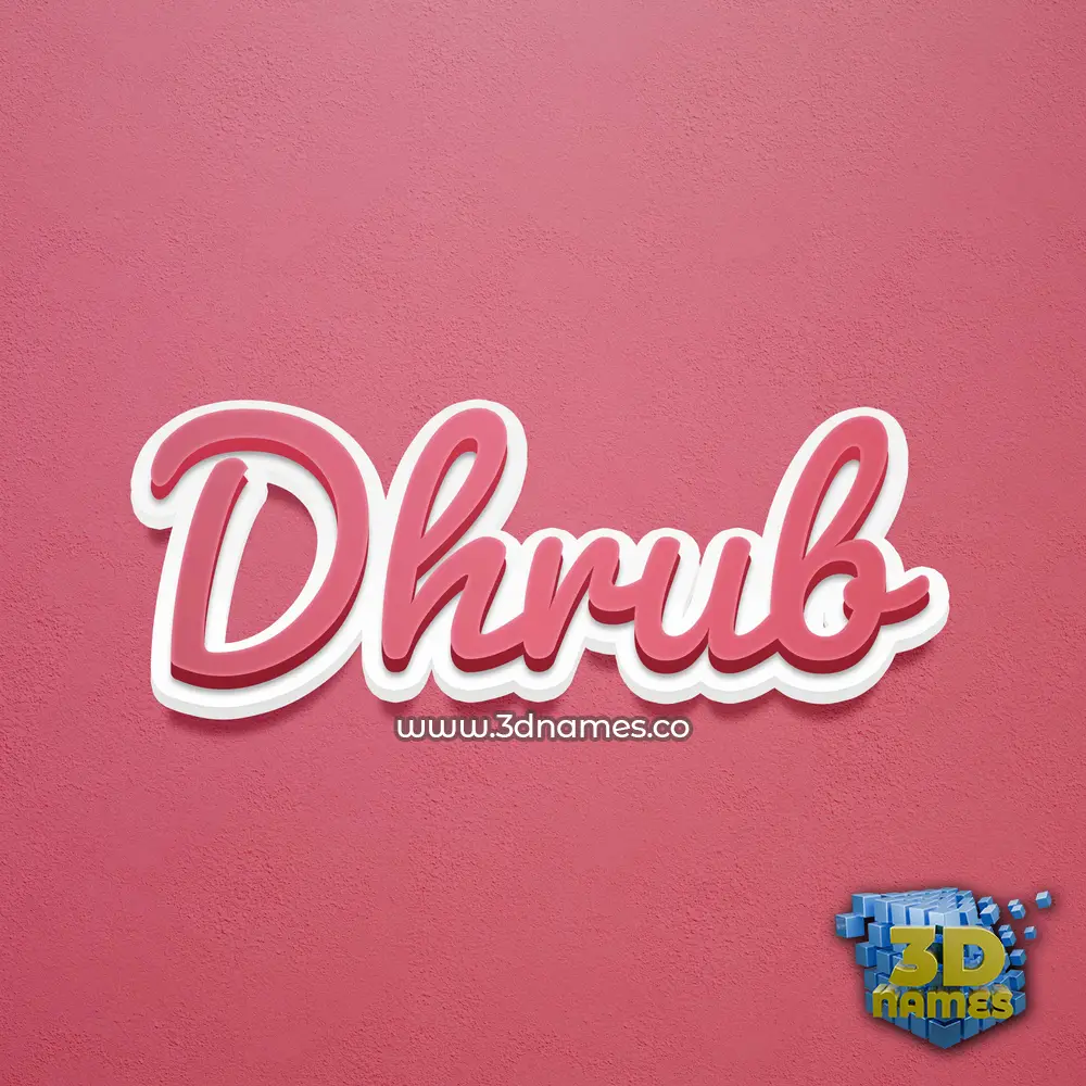 dhrub in Red Scribble style - 3D name wallpaper
