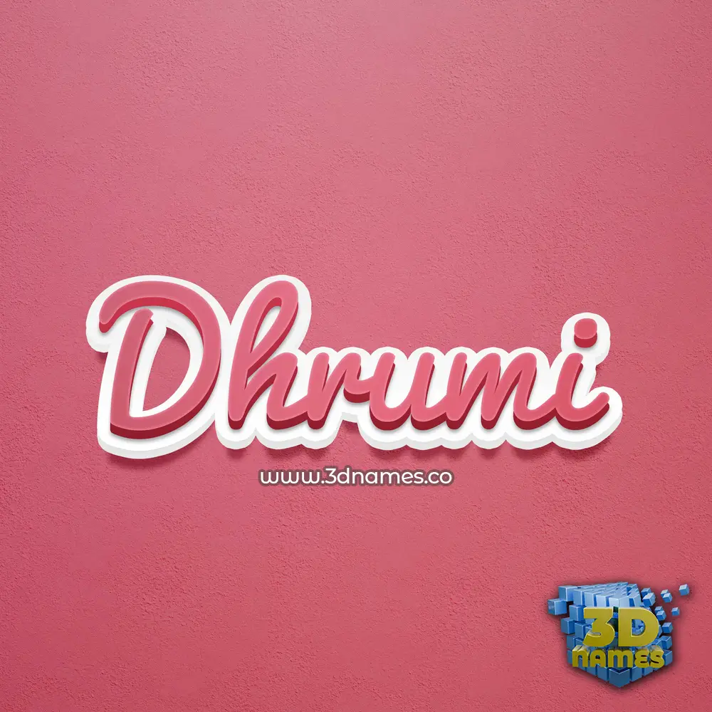 dhrumi in Red Scribble style - 3D name wallpaper
