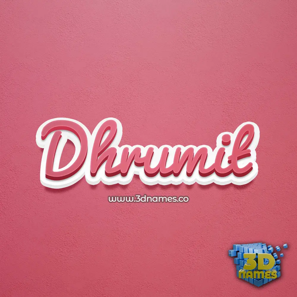 dhrumit in Red Scribble style - 3D name wallpaper