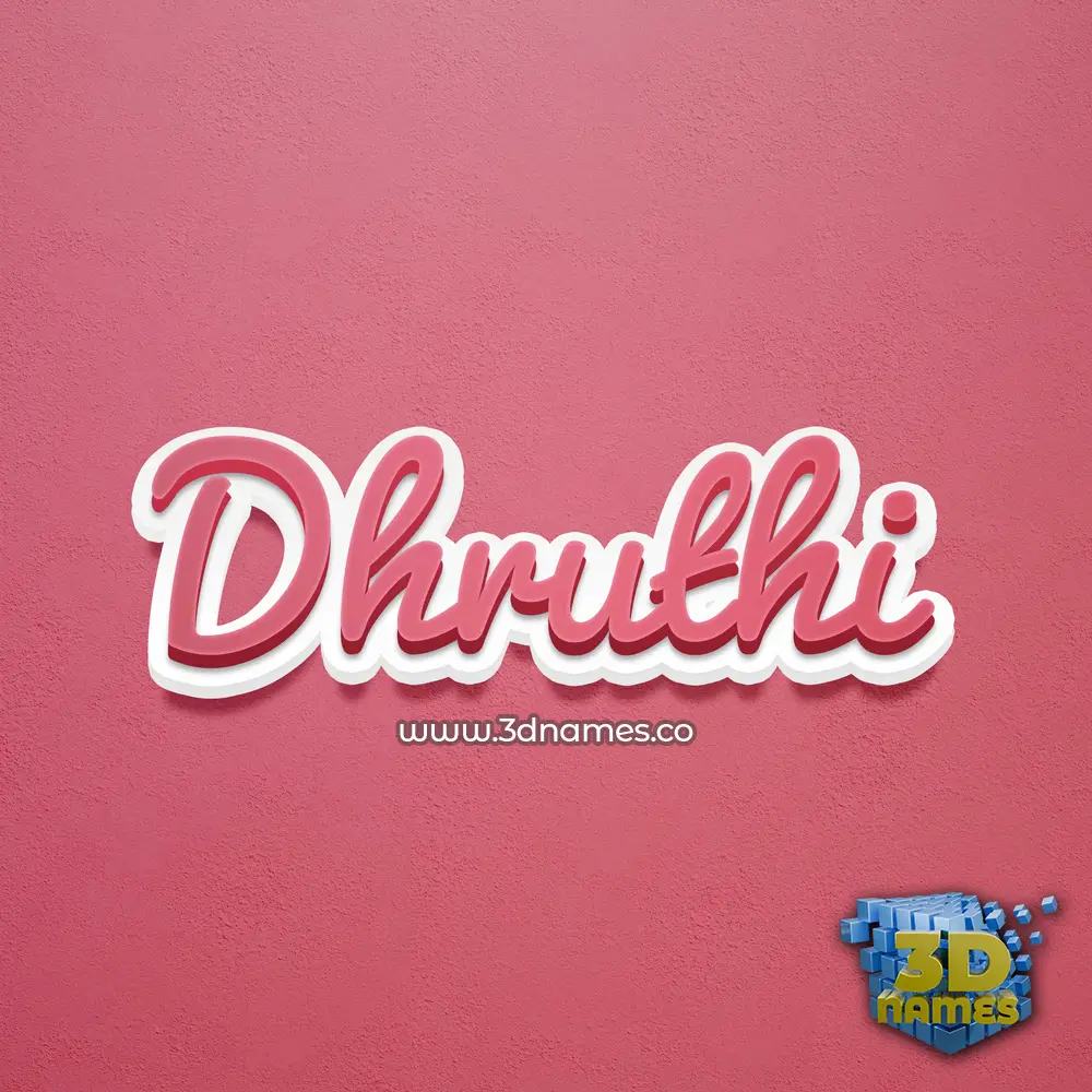 dhruthi in Red Scribble style - 3D name wallpaper