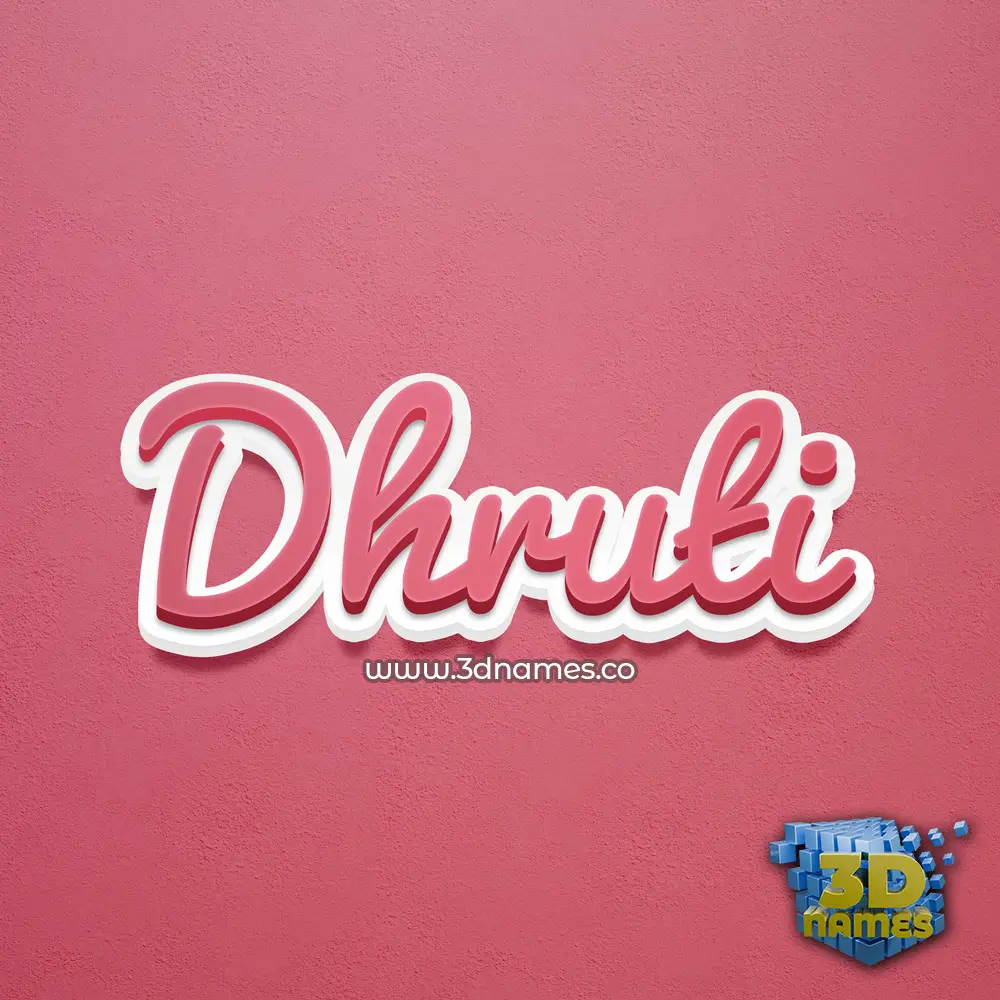 dhruti in Red Scribble style - 3D name wallpaper