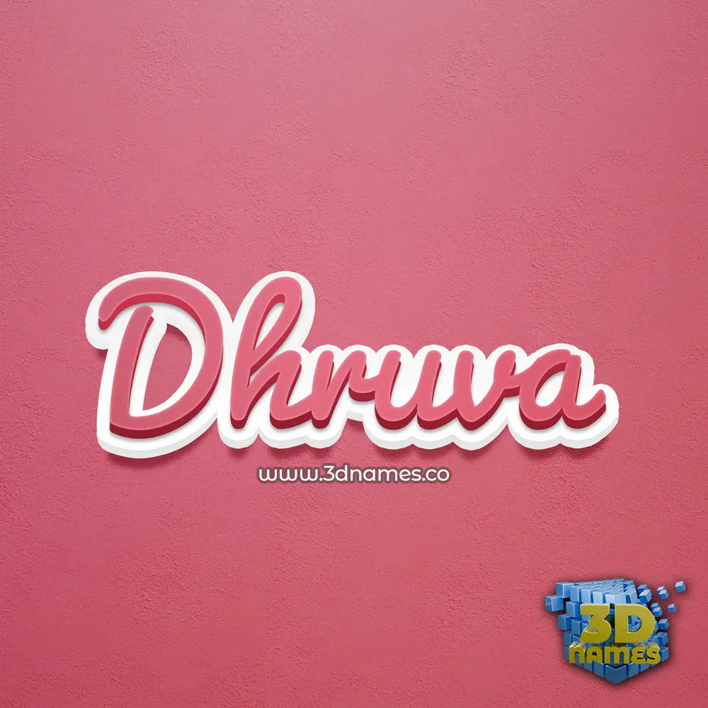 dhruva in Red Scribble style - 3D name wallpaper