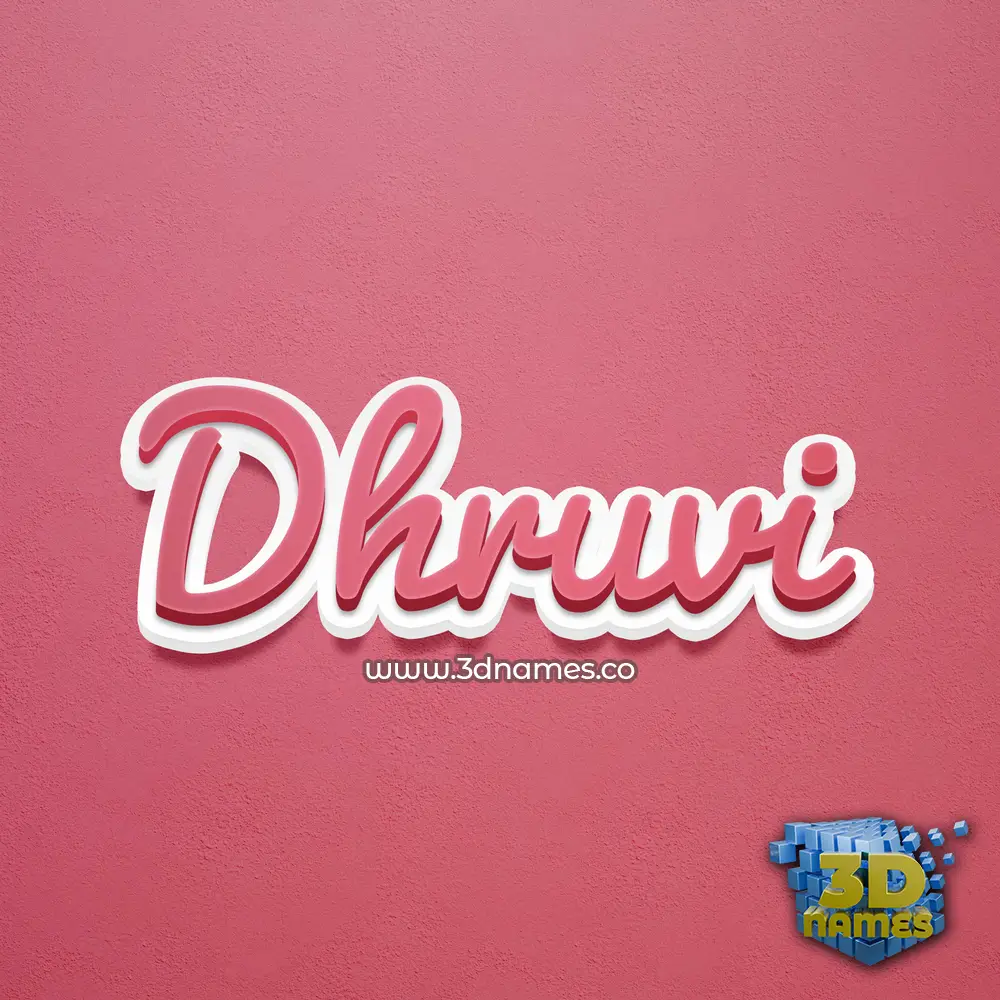 dhruvi in Red Scribble style - 3D name wallpaper