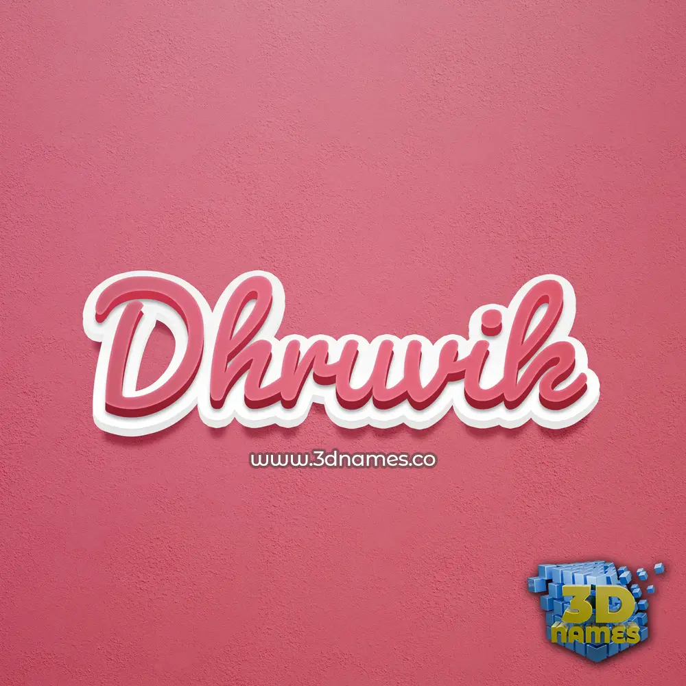 dhruvik in Red Scribble style - 3D name wallpaper