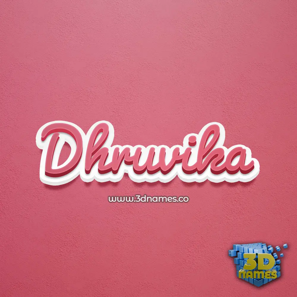 dhruvika in Red Scribble style - 3D name wallpaper