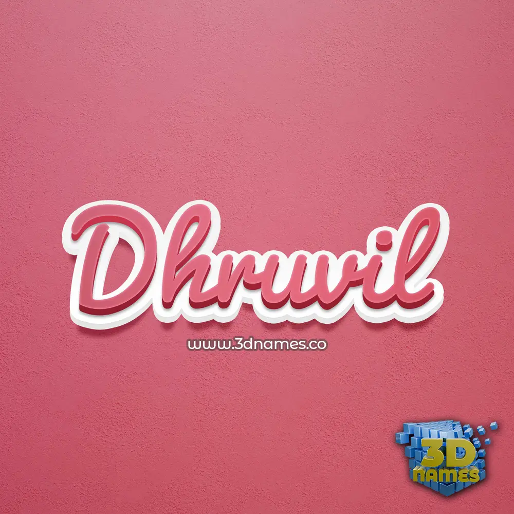 dhruvil in Red Scribble style - 3D name wallpaper