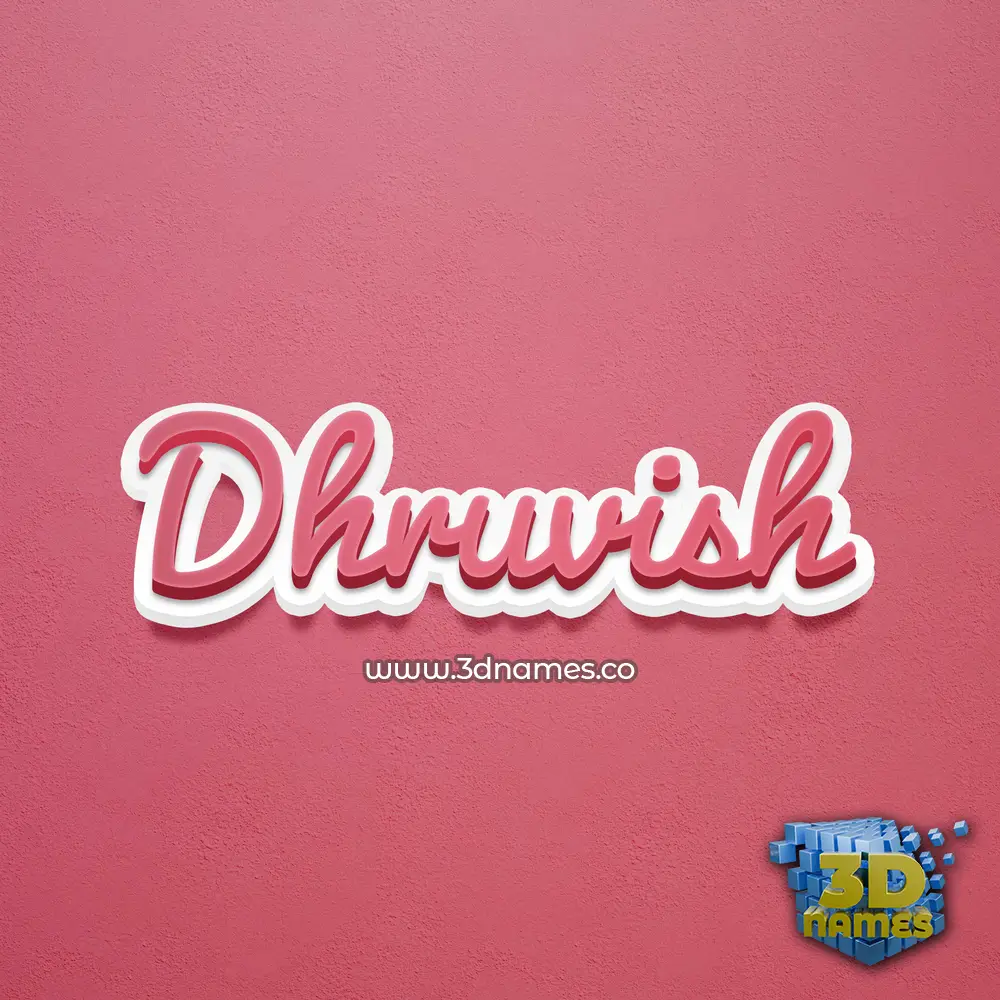 dhruvish in Red Scribble style - 3D name wallpaper