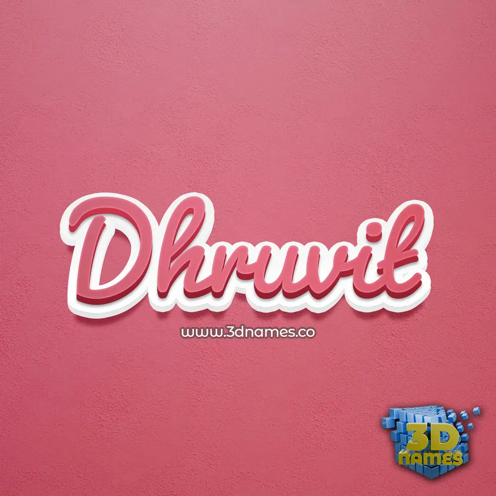 dhruvit in Red Scribble style - 3D name wallpaper
