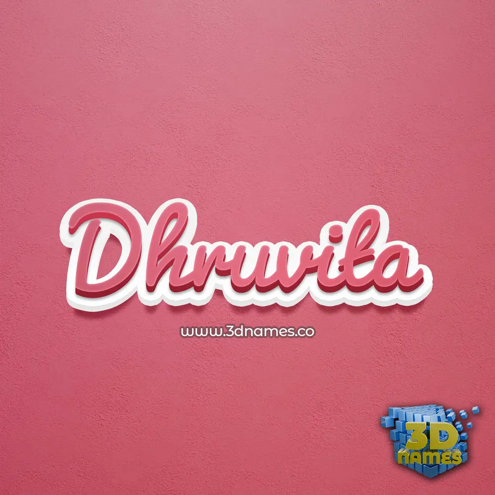 dhruvita in Red Scribble style - 3D name wallpaper
