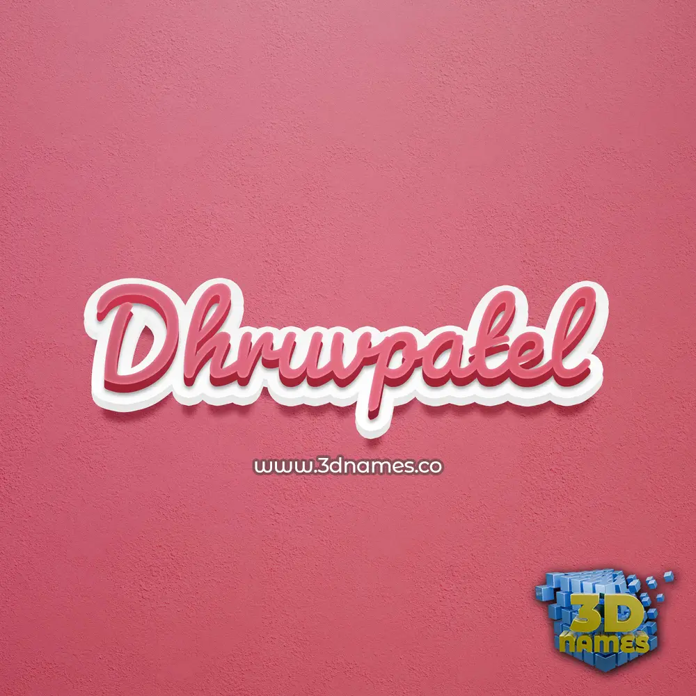 dhruvpatel in Red Scribble style - 3D name wallpaper