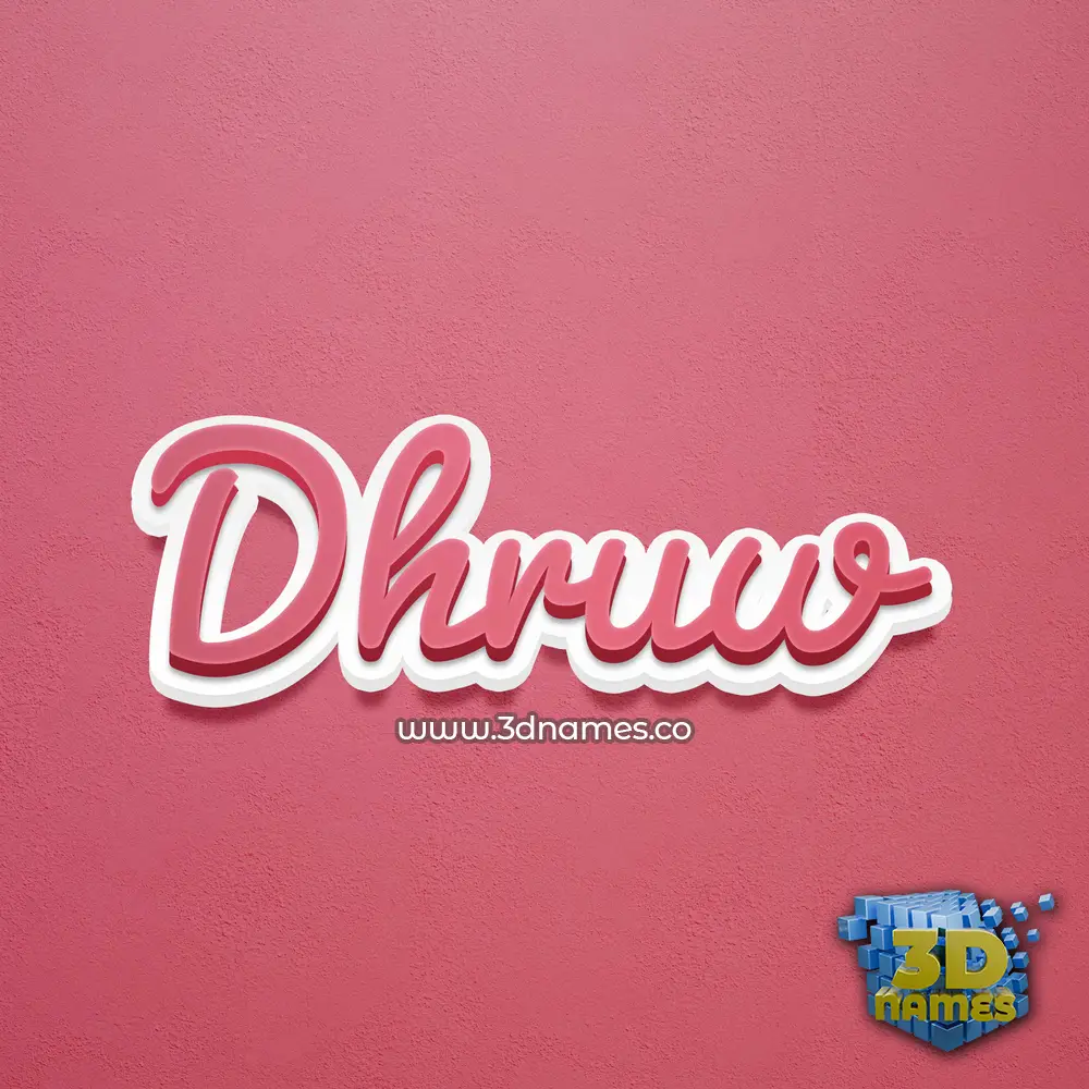 dhruw in Red Scribble style - 3D name wallpaper