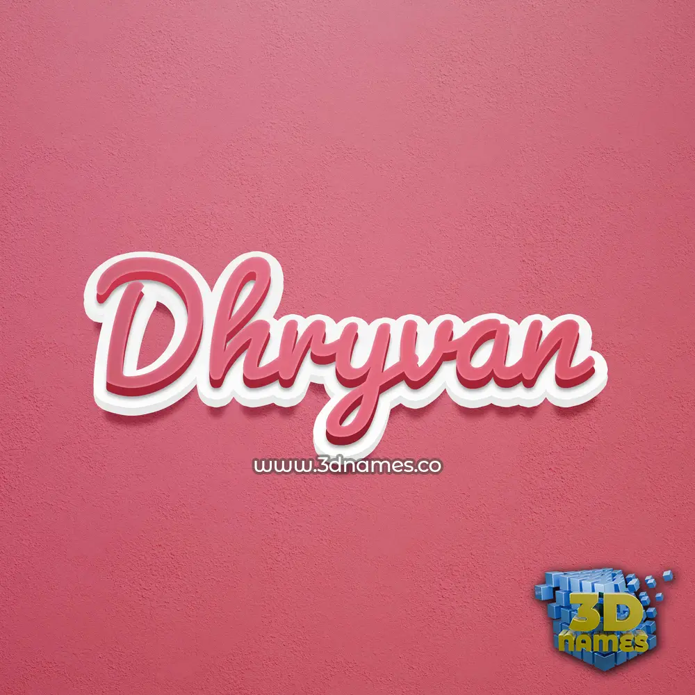 dhryvan in Red Scribble style - 3D name wallpaper