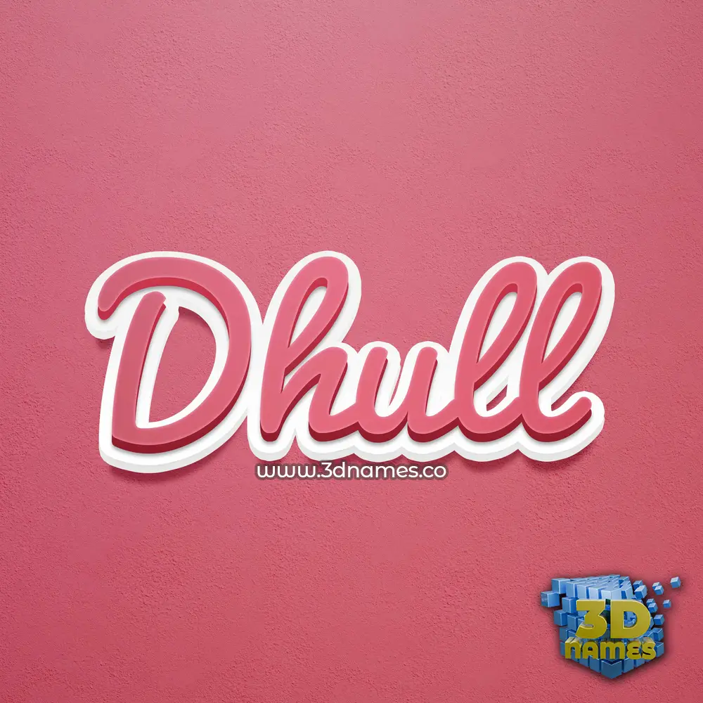 dhull in Red Scribble style - 3D name wallpaper