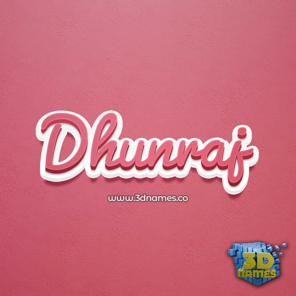 dhunraj in Red Scribble style - 3D name wallpaper