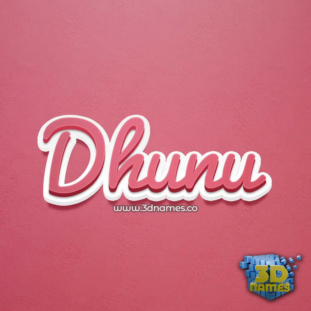 dhunu in Red Scribble style - 3D name wallpaper