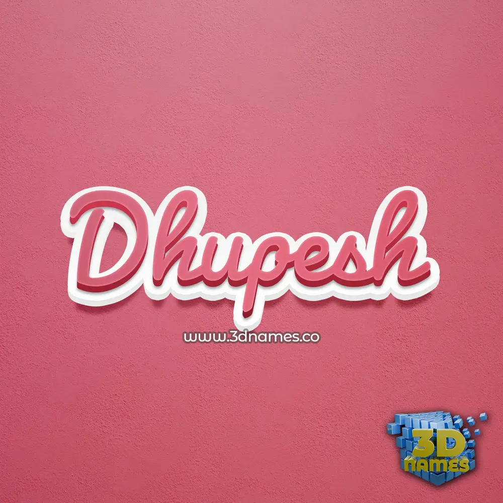 dhupesh in Red Scribble style - 3D name wallpaper