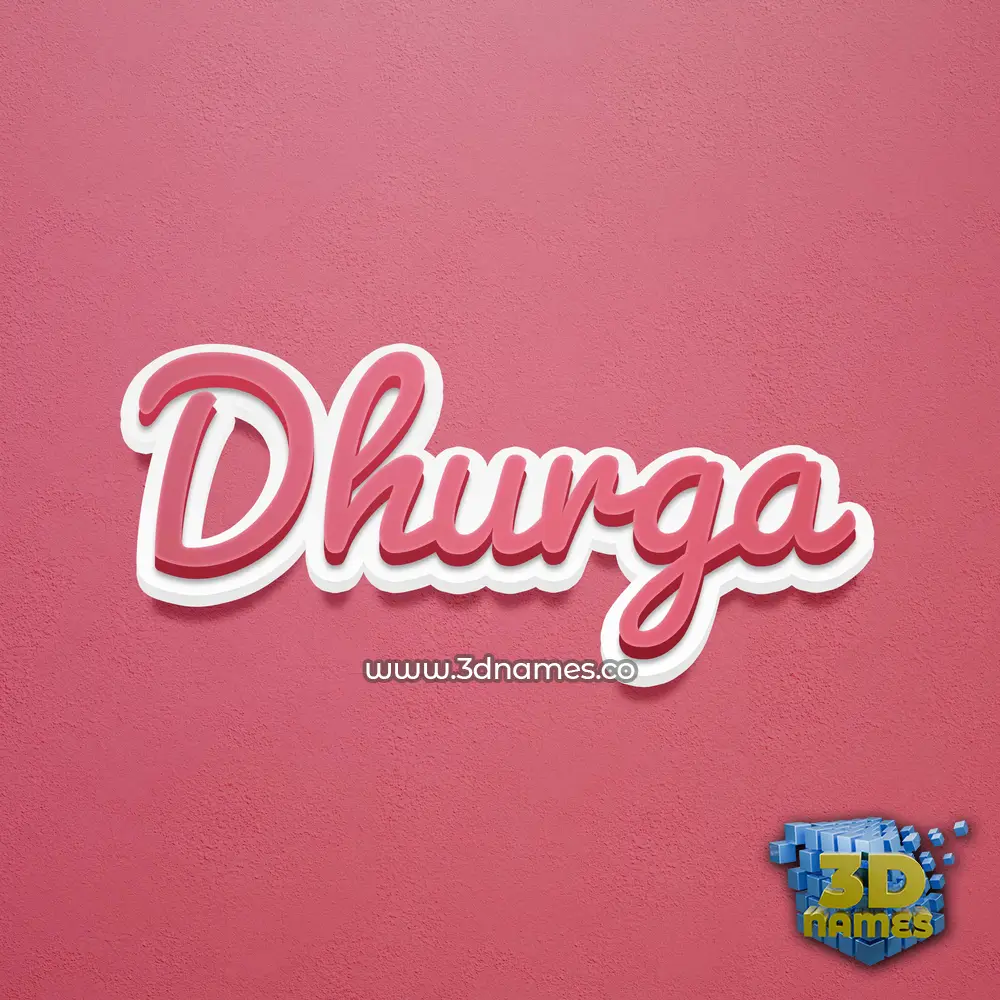 dhurga in Red Scribble style - 3D name wallpaper