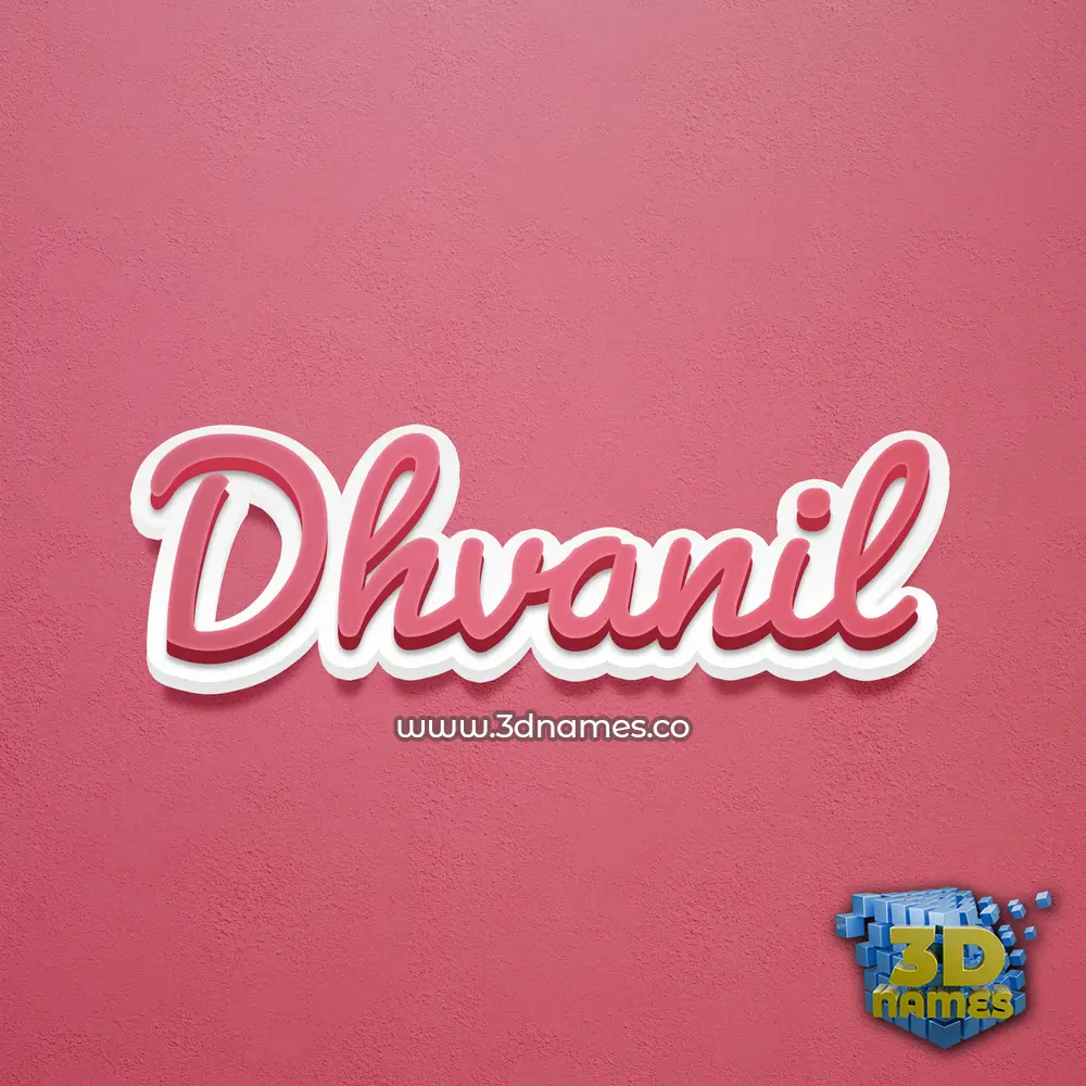 dhvanil in Red Scribble style - 3D name wallpaper