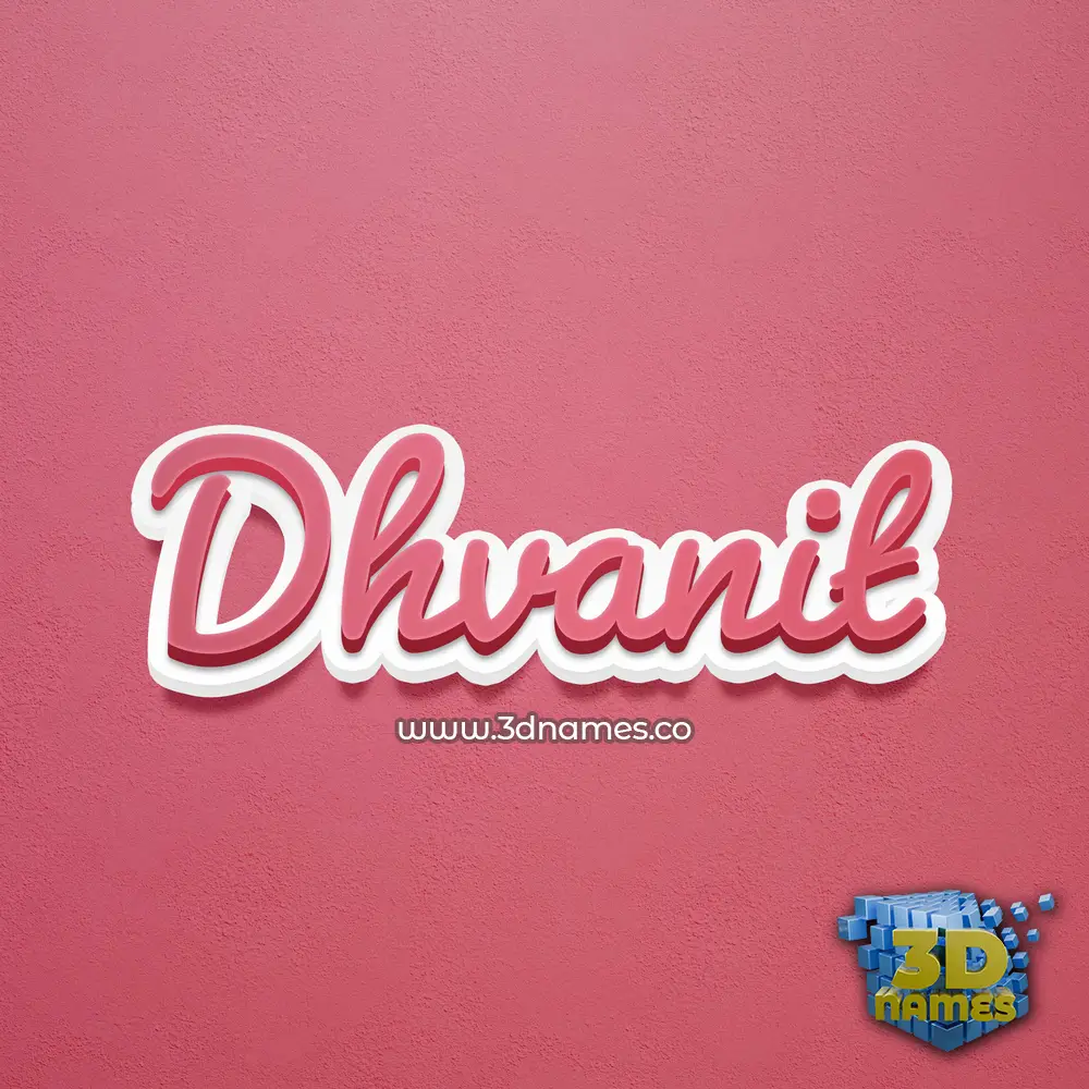 dhvanit in Red Scribble style - 3D name wallpaper
