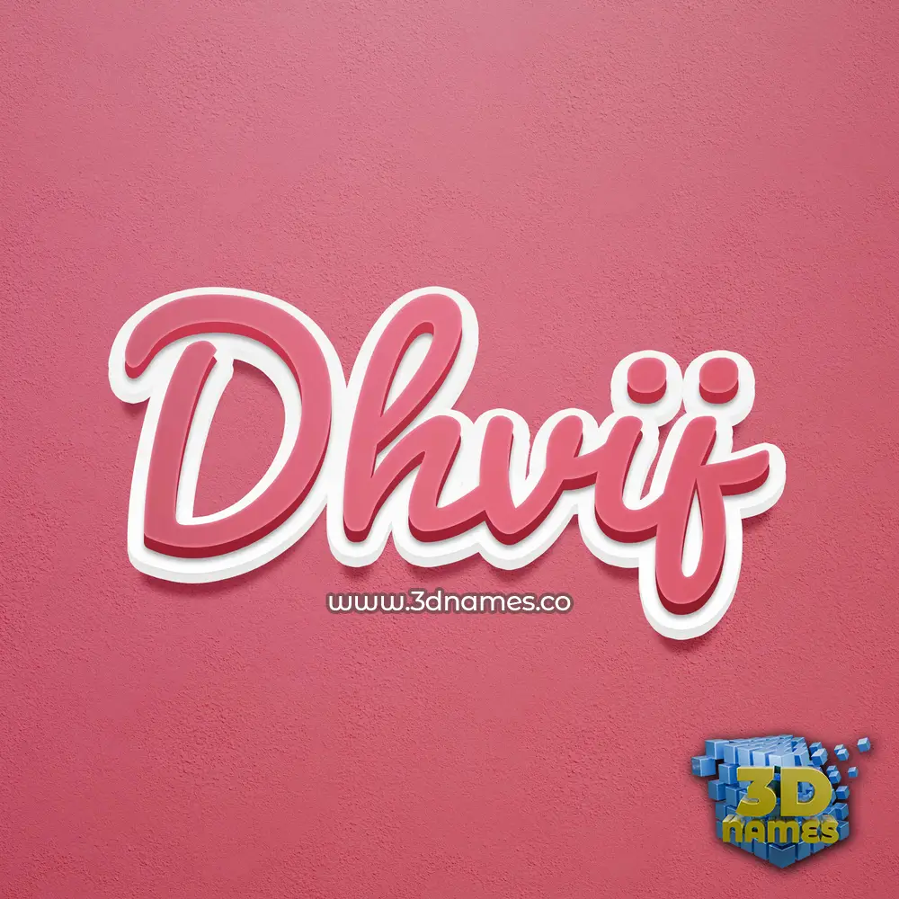 dhvij in Red Scribble style - 3D name wallpaper