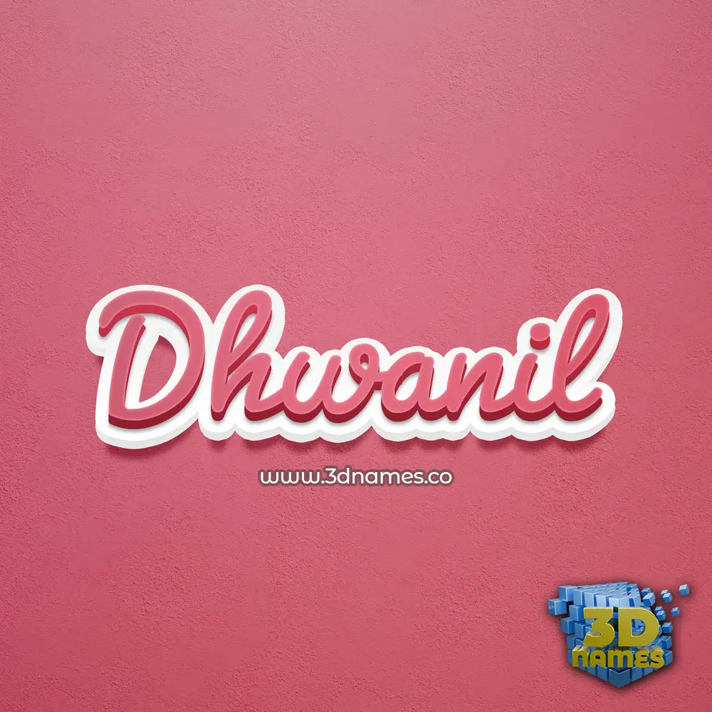 dhwanil in Red Scribble style - 3D name wallpaper