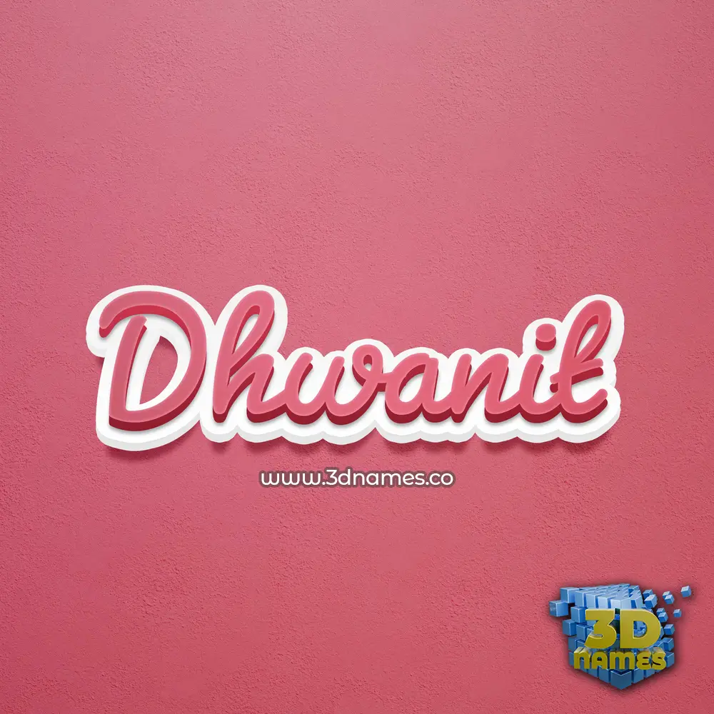 dhwanit in Red Scribble style - 3D name wallpaper