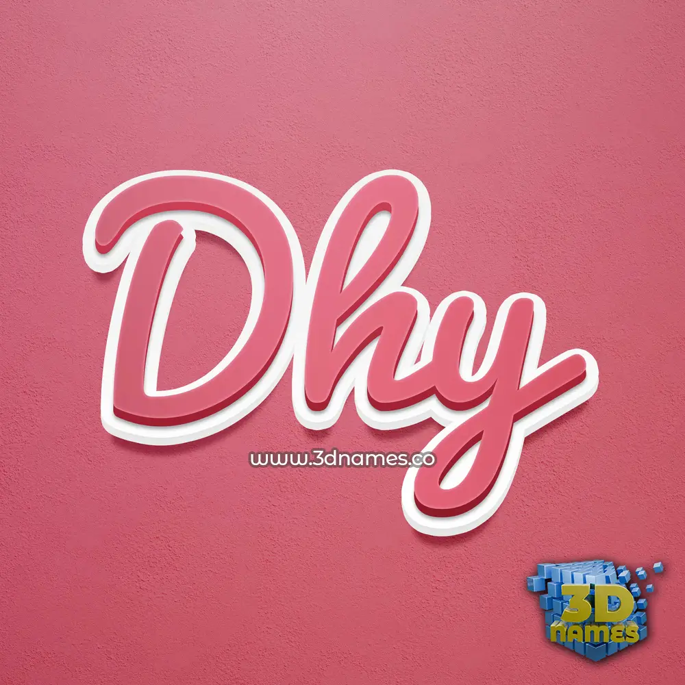 dhy in Red Scribble style - 3D name wallpaper