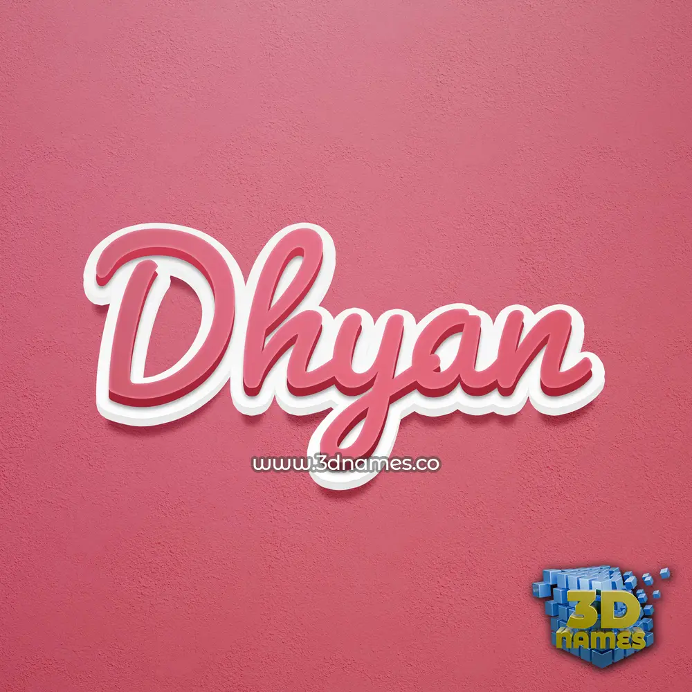 dhyan in Red Scribble style - 3D name wallpaper