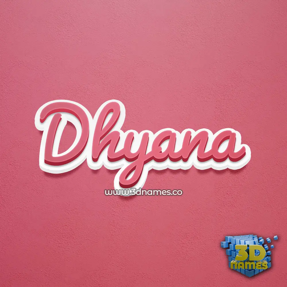 dhyana in Red Scribble style - 3D name wallpaper