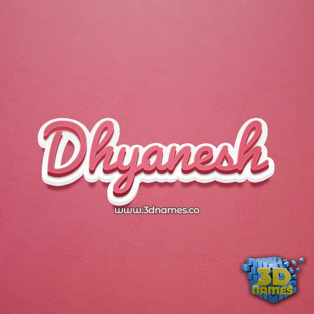 dhyanesh in Red Scribble style - 3D name wallpaper
