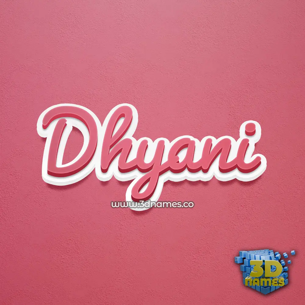 dhyani in Red Scribble style - 3D name wallpaper