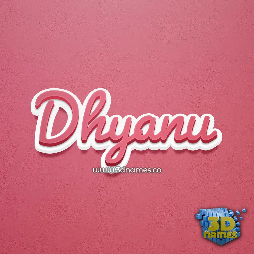 dhyanu in Red Scribble style - 3D name wallpaper