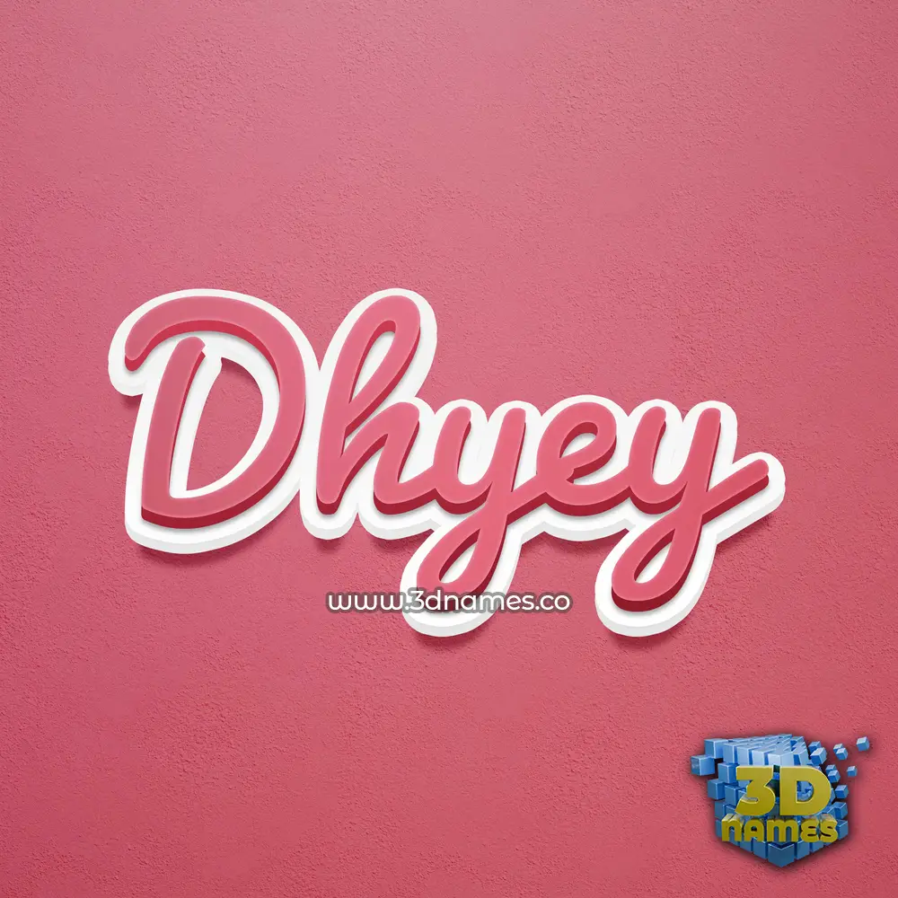 dhyey in Red Scribble style - 3D name wallpaper