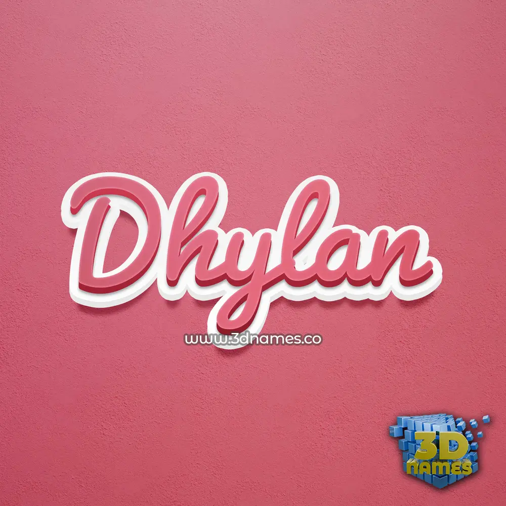 dhylan in Red Scribble style - 3D name wallpaper