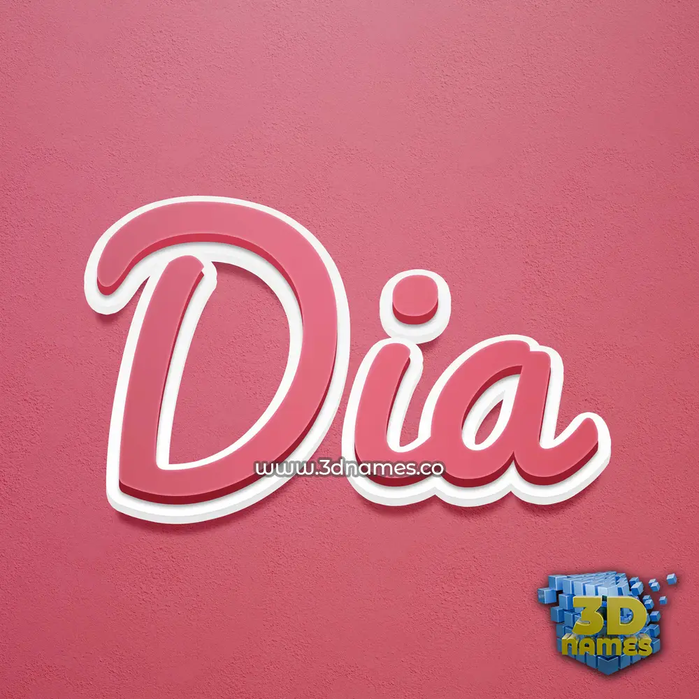 dia in Red Scribble style - 3D name wallpaper