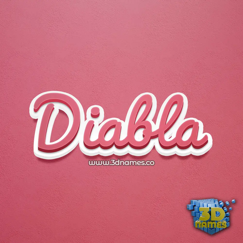 diabla in Red Scribble style - 3D name wallpaper