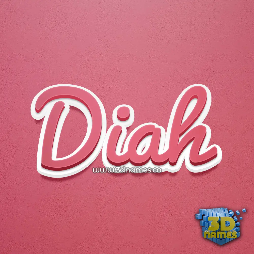diah in Red Scribble style - 3D name wallpaper