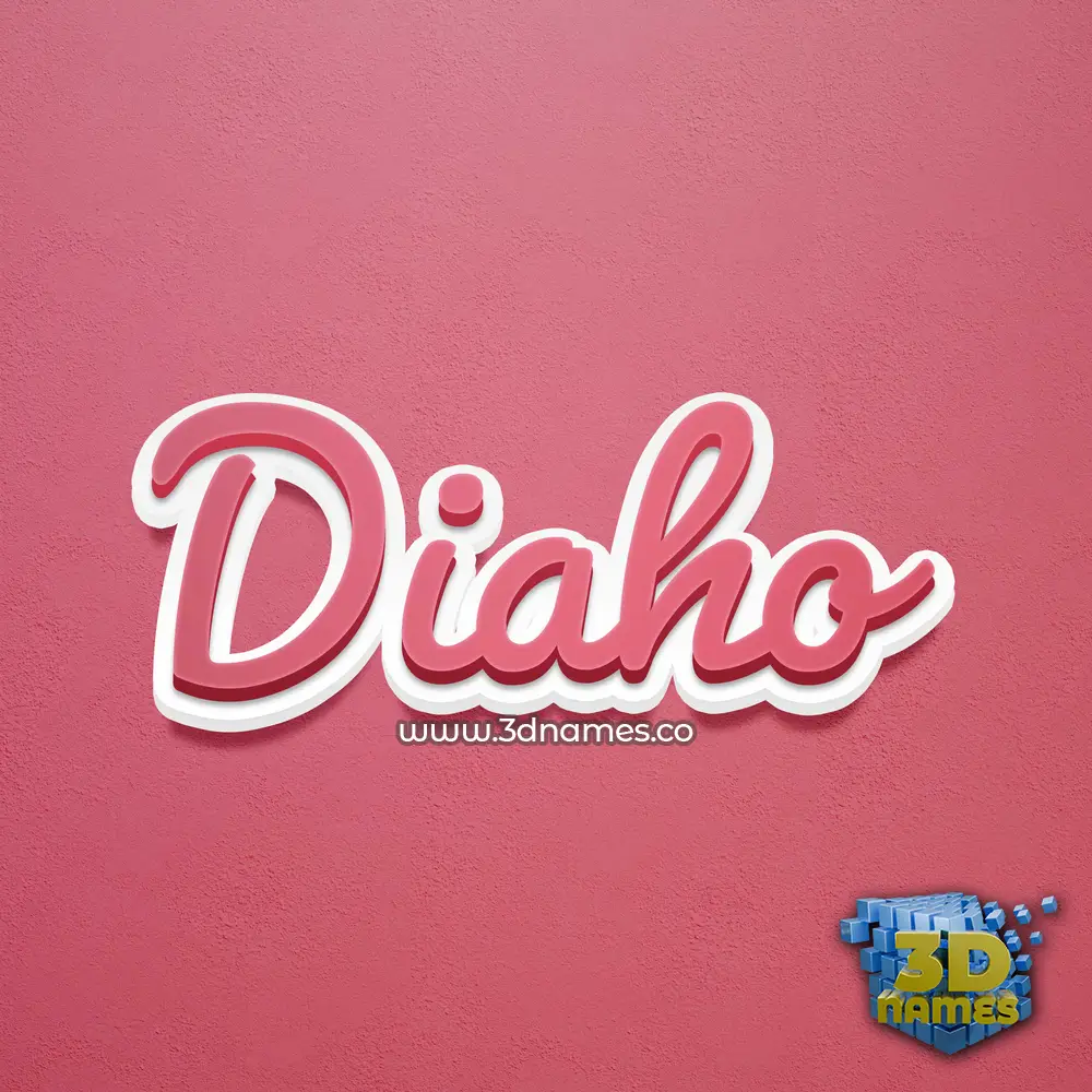 diaho in Red Scribble style - 3D name wallpaper